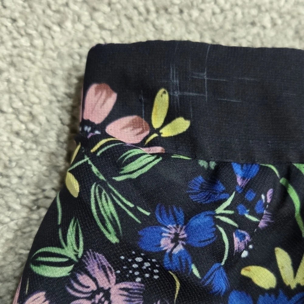 Eloquii NWT Navy Blue Floral Circle Skirt Contrast Trim Lined Flowy Romantic